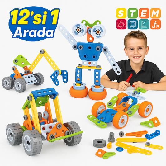 Stemio Technic 12'si 1 Arada Stem Oyun Seti